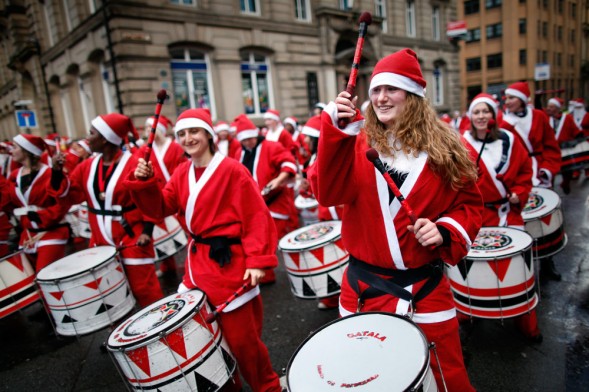 The annual Santa Dash in Liverpool, England